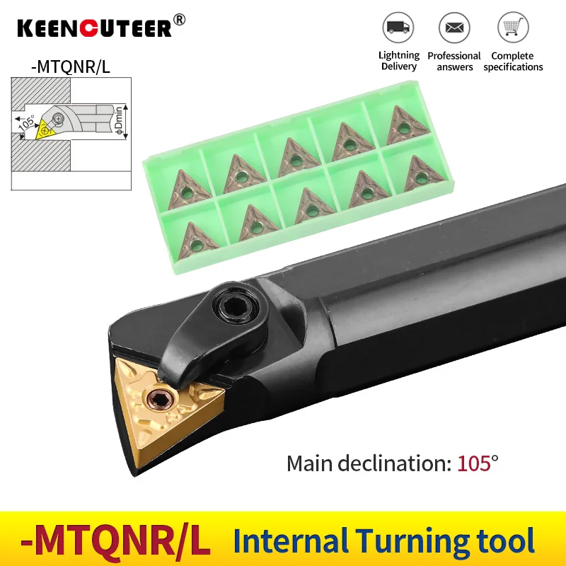 Suporte para Ferramenta de Rotação Interna Conjunto de Ferramentas de Corte Cnc com Inserções de Carboneto e Barra de Torno Peça S16q-mtqnr16 S20r-mtqnr16 S25s-mtqnr16