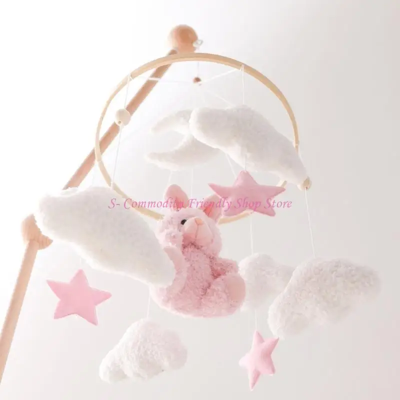 85AE jouet lit bébé en peluche Animal Mobile pour le développement cognitif Rotation silencieuse fixation facile pendentif
