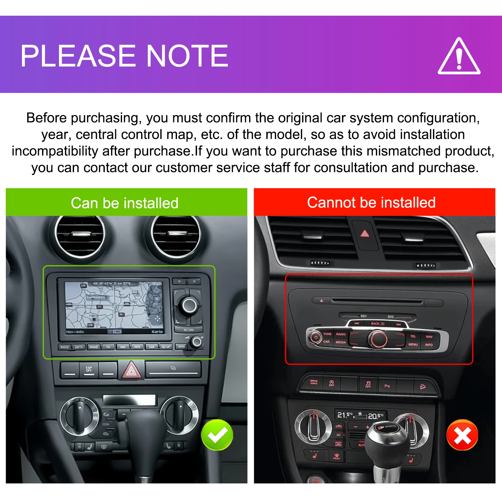 Podofo 7 Zoll 2 Din Autoradio Multimedia-Player für Audi A3 8P/A3 8P1 3-Türer Schrägheck/S3 8P/RS3 Sportback 6+128G HD Kapazitiver Touchscreen Kabelloses Carplay Android Auto Mirror Link Auto-Audiosystem WIFI GPS BT FM/RDS Autoradio Stereo – Detail 2