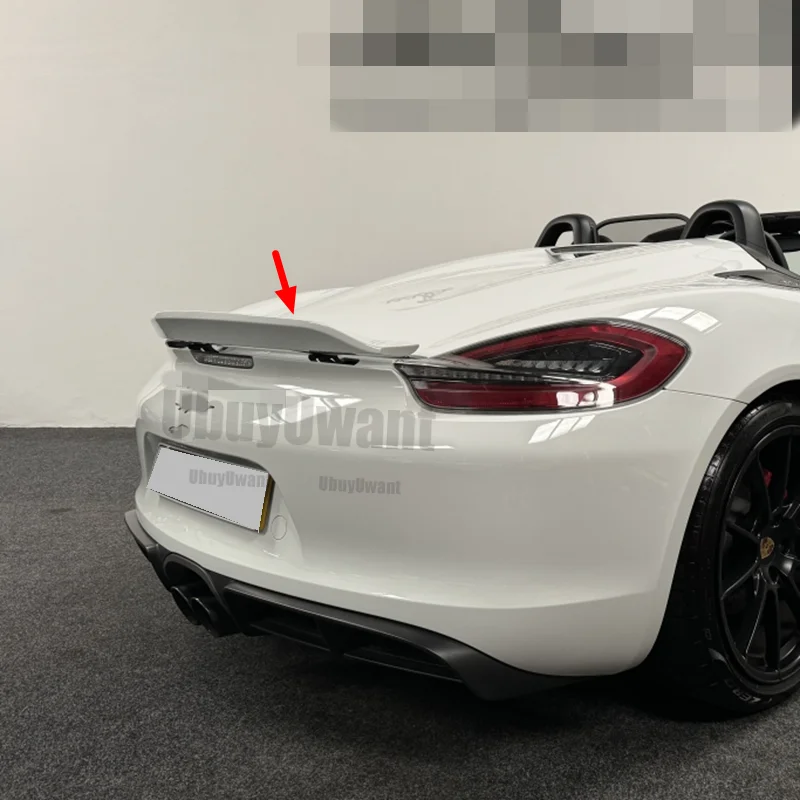 Für Porsche Boxster 981 2013 2014 2015 2016, Heckspoilerflügel, Heckspoiler, großer Spoiler, Lippenflügel, Kohlefaser/FRP, Schwarz