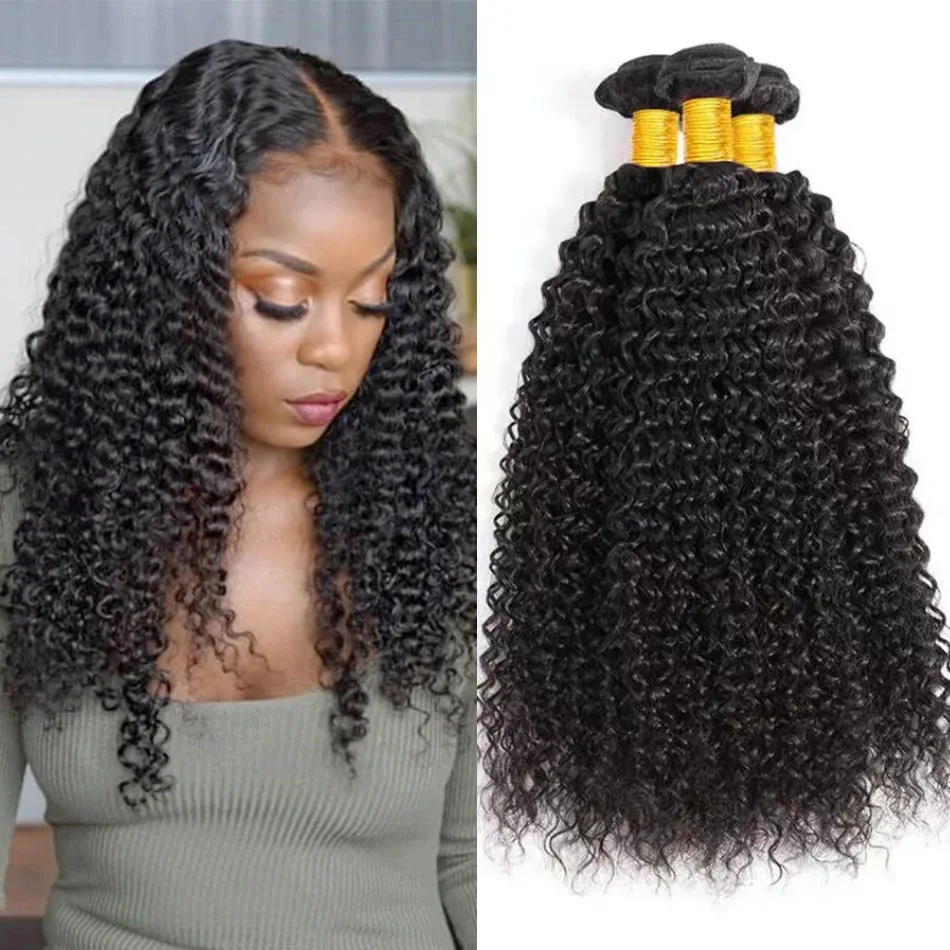 Curly Bundles Human Hair Brazilian Remy Hair Weave 1/3/4Pcs Bundles Hair Extensions Wet and Wavy Bundle 100% Human Hair On Sale