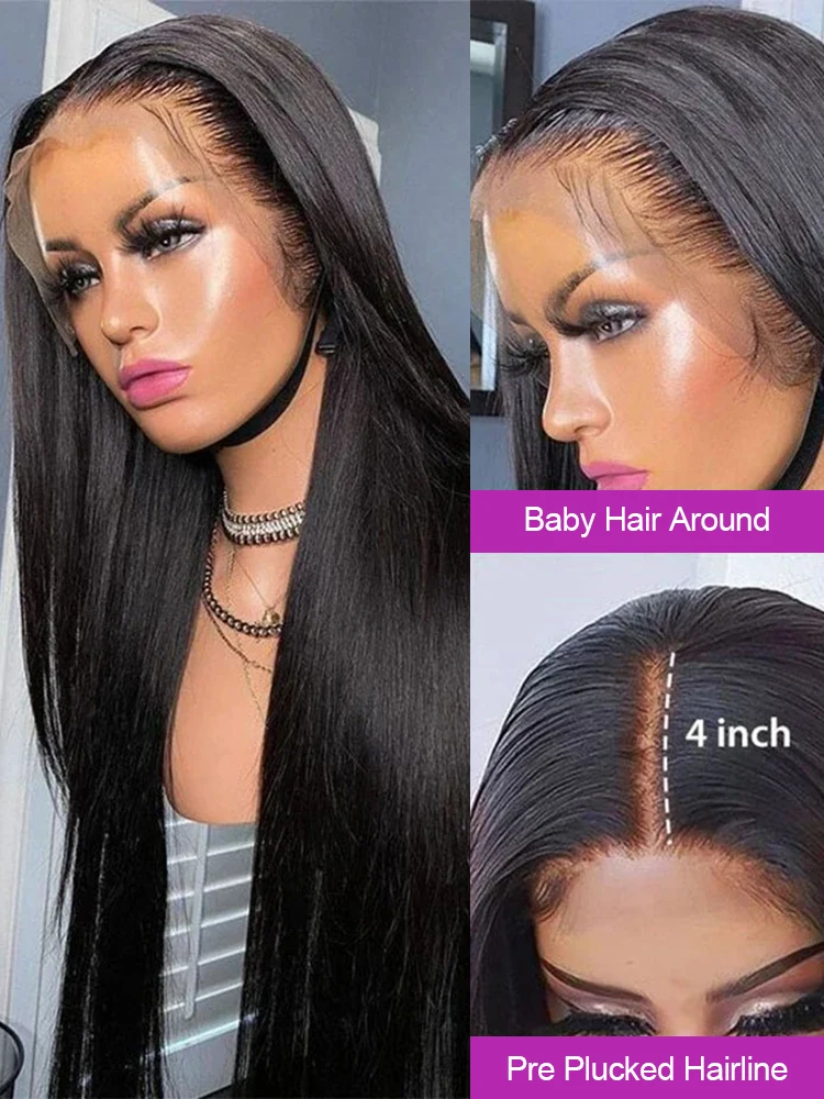 Hd Lace Frontal Wig 13x6 Lace Front Wig Human Hair 30 Inch Bone Straight Transparent 7x5 Glueless Human Hair Wigs Ready to Wear image 5