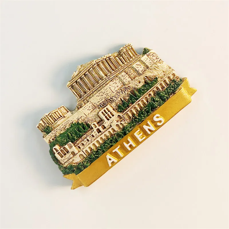 Greek capital Athens creative Parthenon tourist souvenir hand-painted decoration magnetic fridge magnet resin material