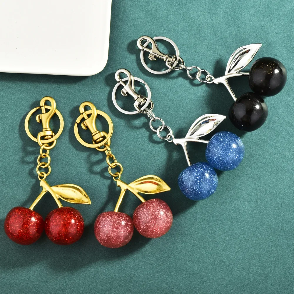 

Multi-color cherry lock rings, fruit pendants, accessories, ornaments, and fashionable and personalized bag pendants