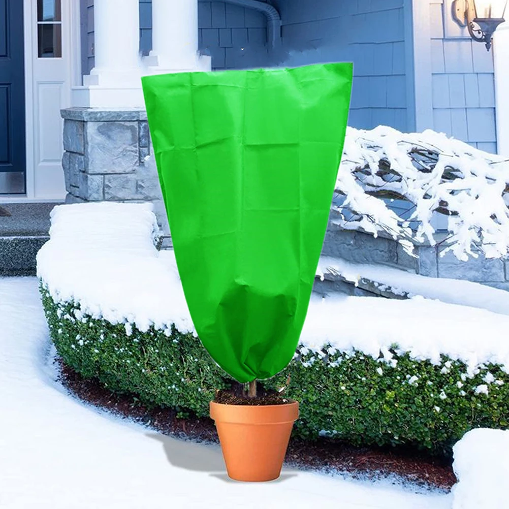 

3Pcs Non-Woven Plant Protection Covers Drawstring Design Frostproof Shrub Garden Vegetable Cover Winter Outdoor Bag