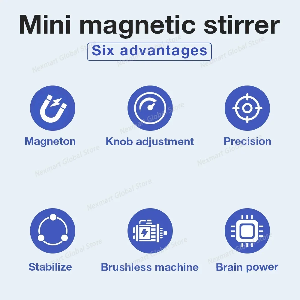 XLD-C1 Laboratory Mini Magnetic Stirrer, High Performance Liquid Mixer with Strong Magnet, 300-3000RPM Adjustable Speed