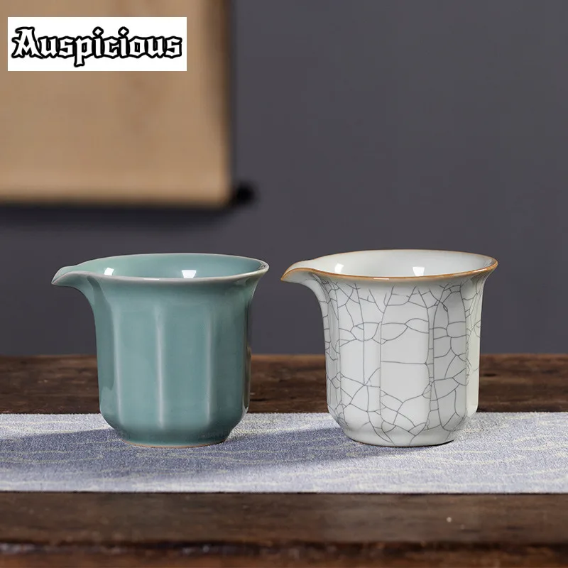 

280ml Handmade Azure Porcelain Tea Pitcher Divide Tea Cha Hai Dispenser Household Justice Cup Fair Mug Drinkware Accessories