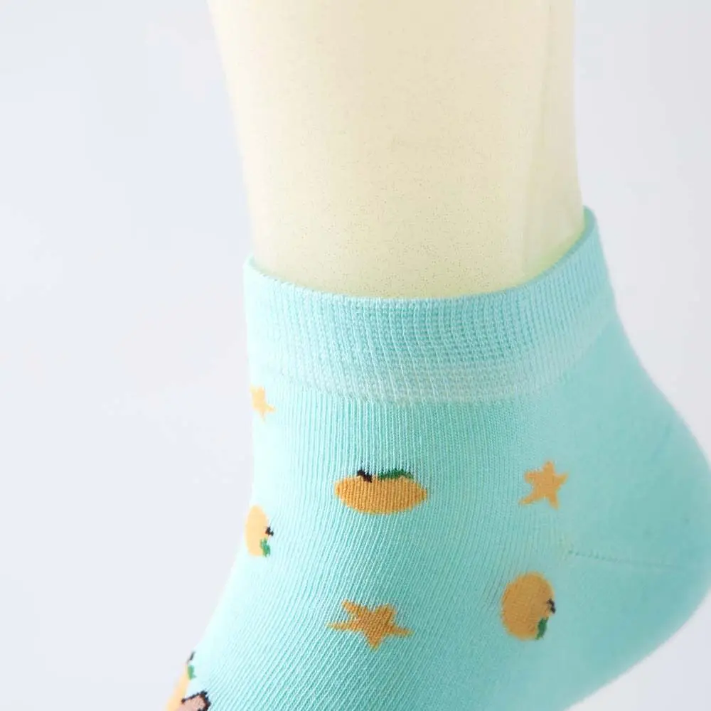 Funny Anime Capybara Socks Cotton Letter Short Ankle Socks Patchwork Boat Socks for Women Outdoor