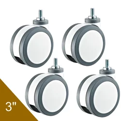 Wear resistance ,Medical/furniture casters/wheels,3 inch,M12x25 screw,Mute Wearable,For Hospital trolley Electronic equipment