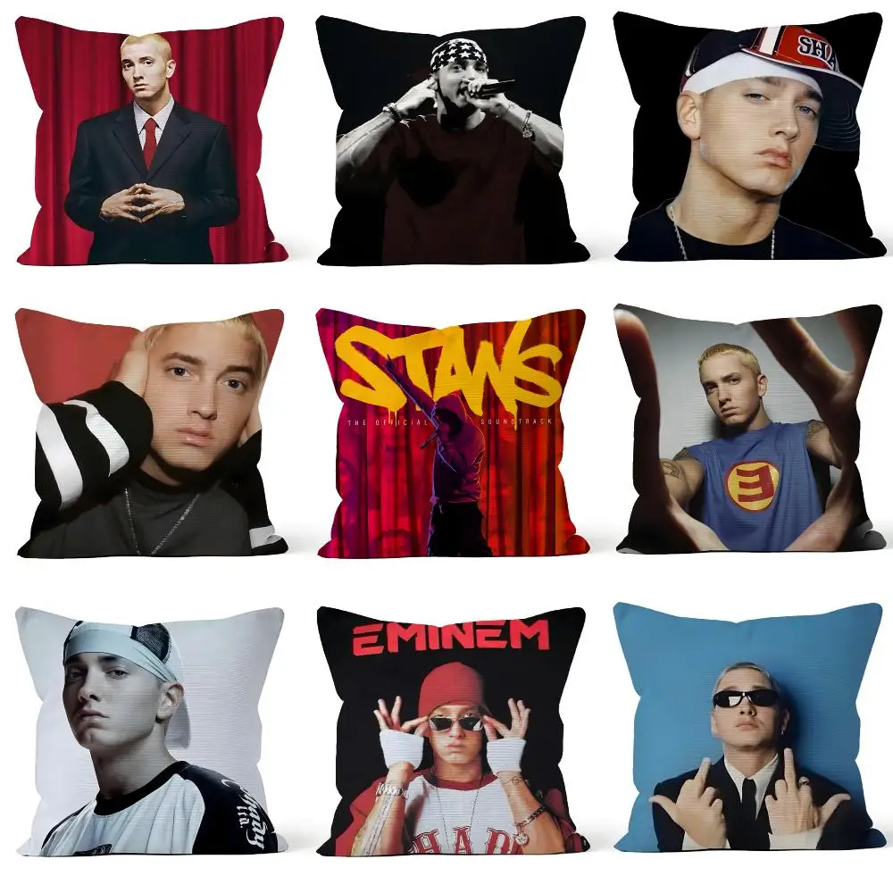 Singer Eminem Slim Shady Stans Hip Hop Cushion Cover Throw Pillow Soft Short Plush Cozy Durable For Sofa Bedroom Home Decor Gift