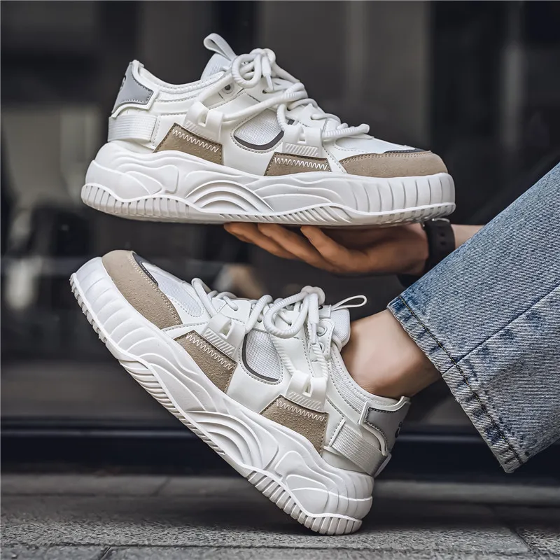 

Мужская обувь, новинка 2024, весенне-осенняя универсальная повседневная обувь для доски, спортивная обувь на открытом воздухе для работы, модная обувь для папы на толстой подошве