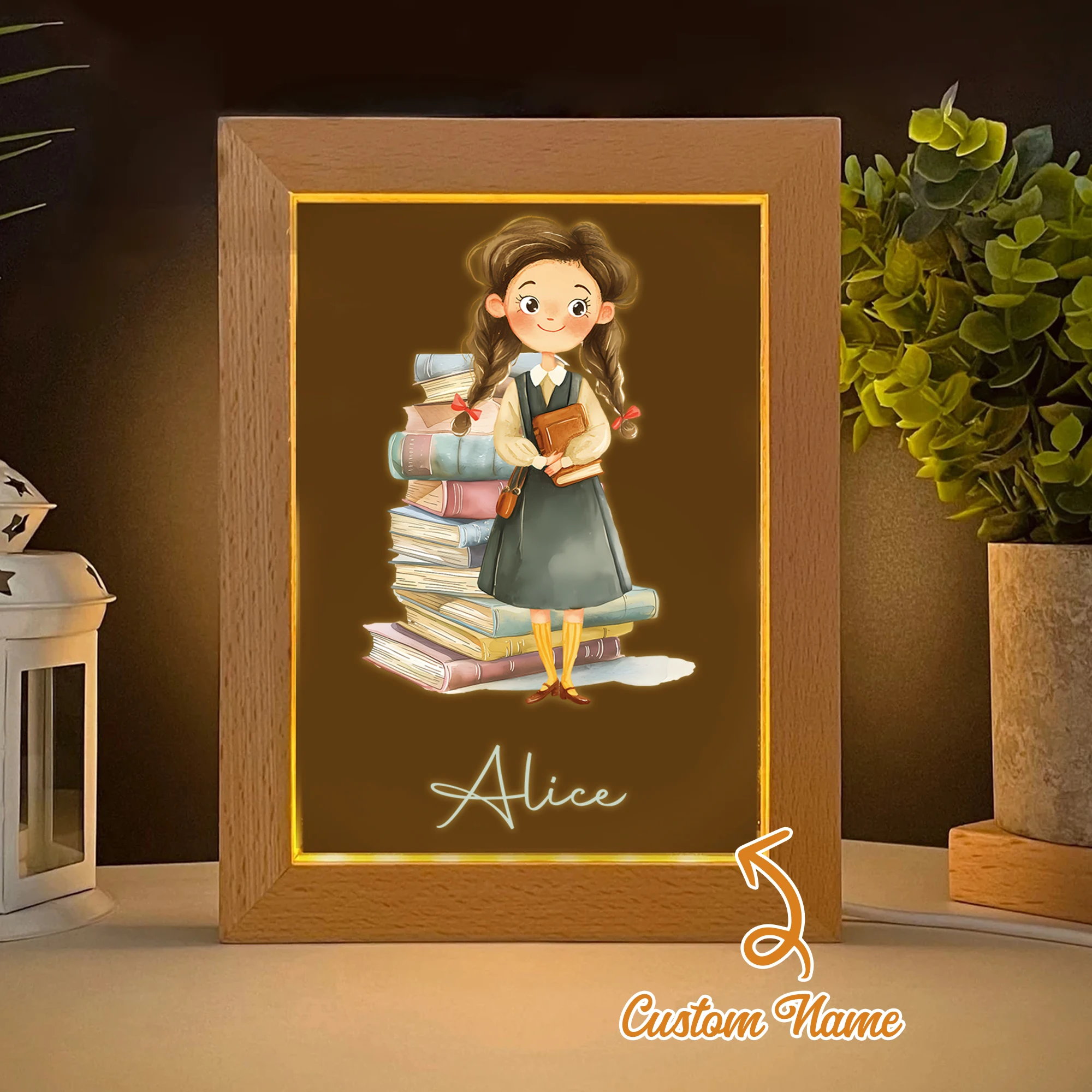 

Customized Beautiful Girl Name LEDnight View Photo Frame Personalized Gift Family Livingroom Bedroom Dining Room Home Decoration