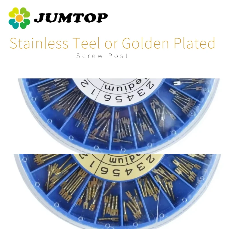 

JUMTOP Dental Screw Post Titanium Stainless Steel Screw Post Gold Plated 120Pcs Mini Pins Dentist Tool Dentistry Material