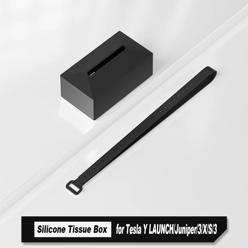 

Коробка для салфеток для Tesla Y LAUNCH/Juniper/3/X/S/3+ Cybertruck, силиконовая центральная подставка для управления, коробка для салфеток, аксессуары для салона автомобиля