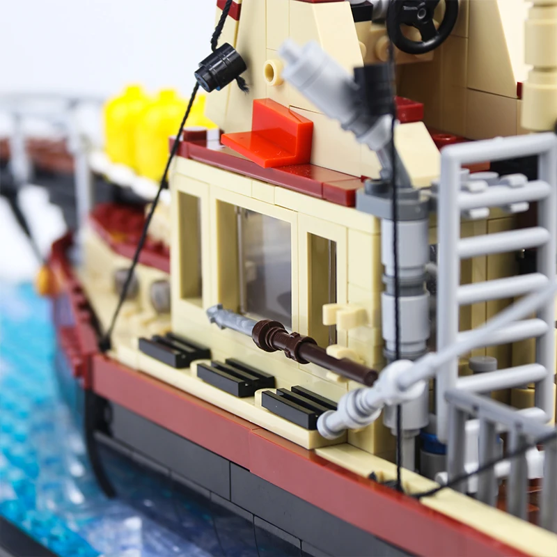 MOC Sea Vehicles Bricks Ship Series Building Blocks Fishing Boat Model DIY Assembly Toys For Adult Childrens Kids Birthday Gifts