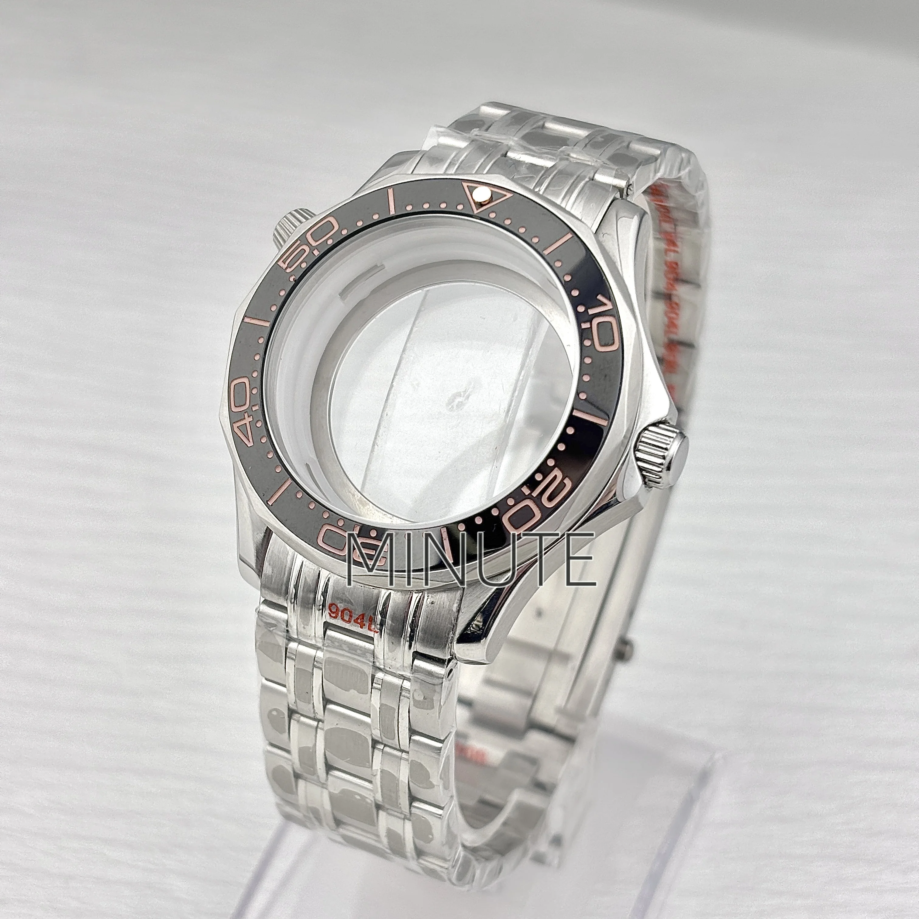 

For Seamaster 300 Case Bracelet Strap Stainless Steel 41mm Watch case fit NH35 NH36 Automatic Movement 31mm Dial Watch Parts