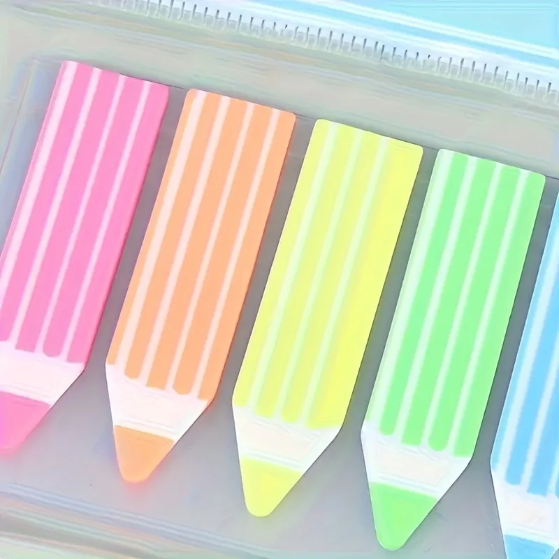 Bunte Bleistift-förmige Haftnotizen-Index-Tabs, selbstklebende Seitenmarkierungen für Lesemarkierung, Organisation, ideal für das Büro – Detail 4