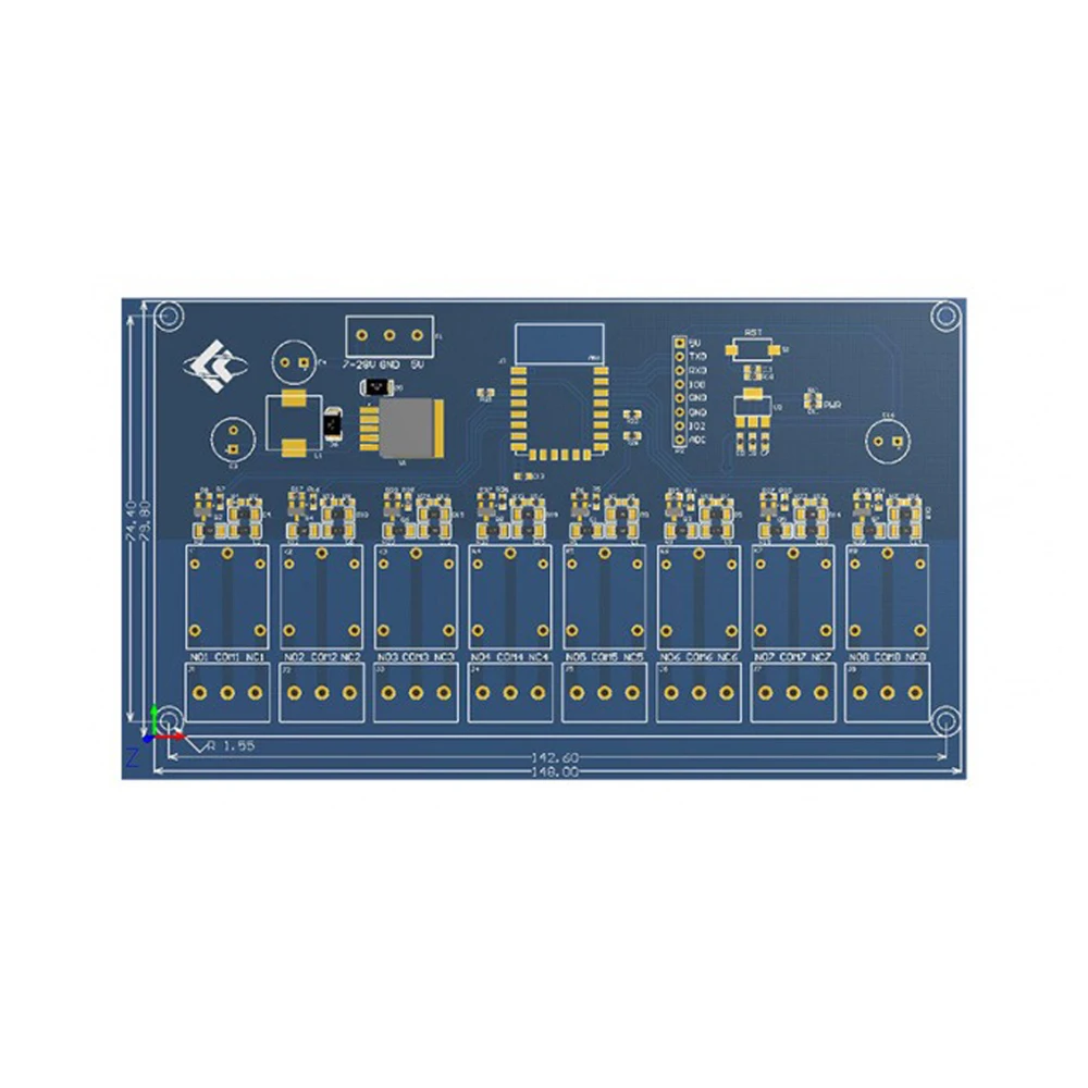ESP-07 8 Channel WIFI Relay Module AC/DC Power Supply ESP8266 Secondary Development Module with Power/Relay Indicator Light