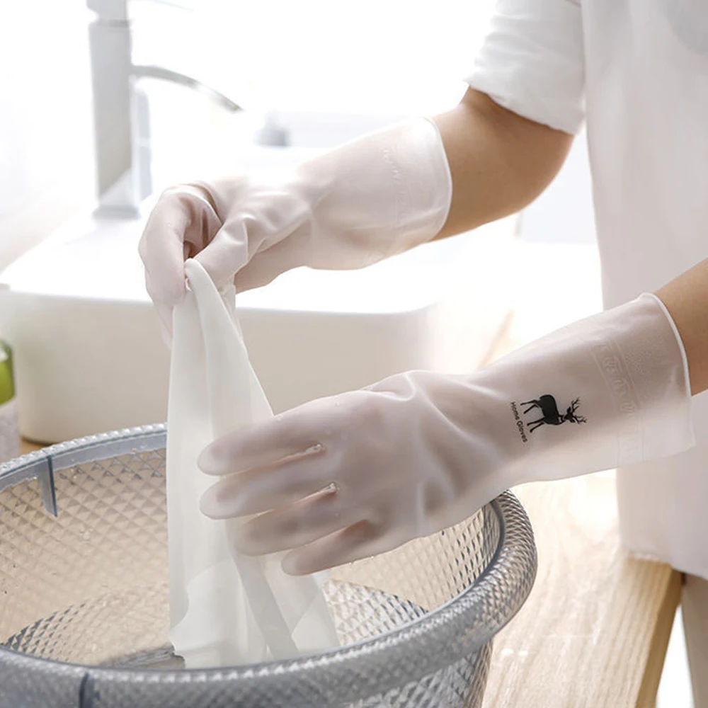 Dishwashing GlovesReusable Latex Cleaning Gloves for Housework Kitchen Bathroom Durable Clean Wear-Resistant Waterproof Gloves R image 2