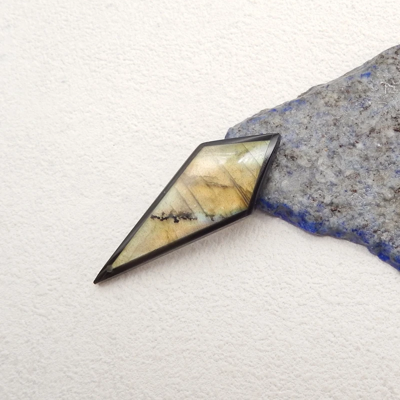 Natural Stone Labradorite Obsidian Pendant Bead,Fashion Jewelry Necklace Accessories For Men Women 48x19x5mm 5g