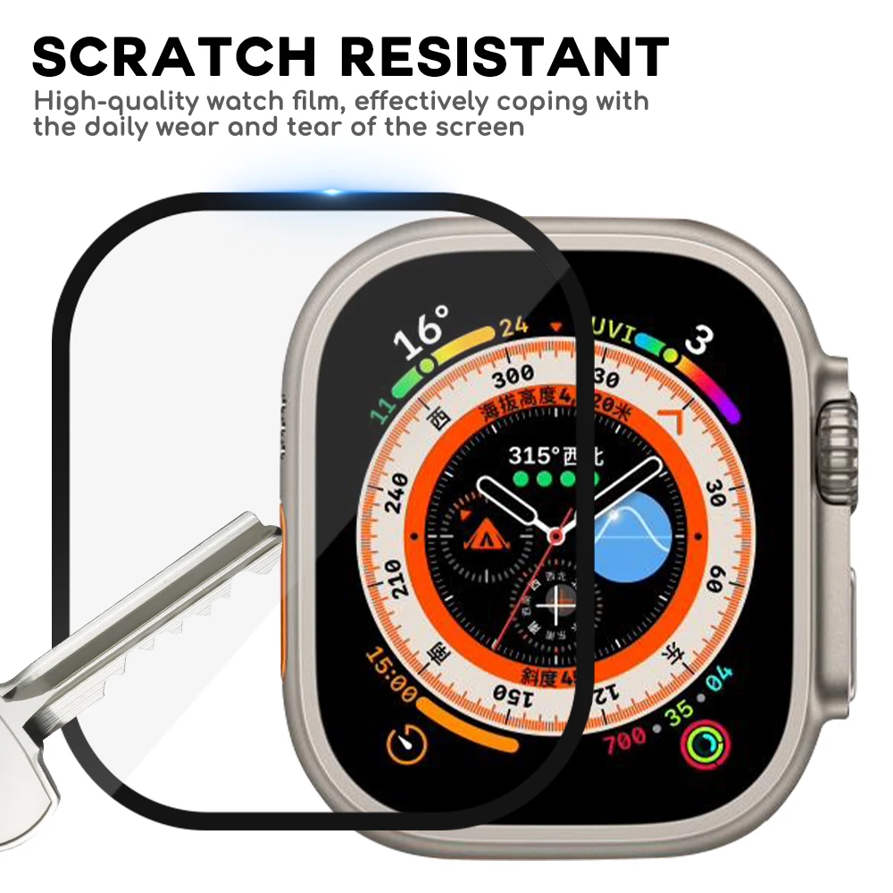 Vetro temperato per Apple Watch Ultra 49mm pellicola protettiva per schermo intero temperato impermeabile per Smartwatch Iwatch Series 8 Pro 49mm