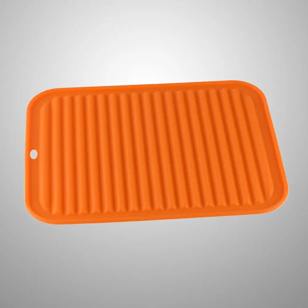 Silicone Drying Mat Heat Resistant Insulation Pad Non Slip Drain Tray Pattern Bump Design Placemat Fruits
