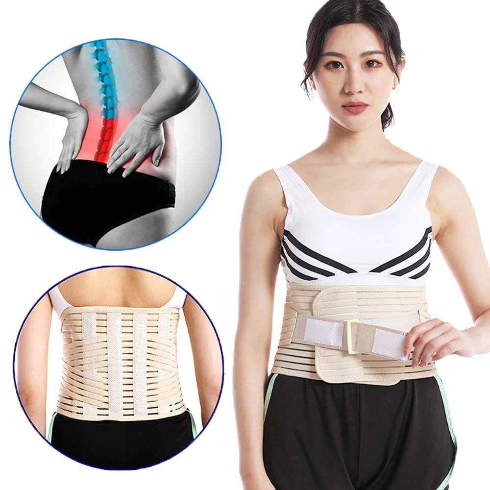 

Adjustable Breathable Waist Trainer Belt for Lower Back Brace Spine Lumbar Support Mesh Design Extra Compression Waist Wrap