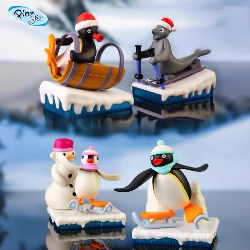 Anime Pingu Gashapon Blind Box Cute Figures Model Toys Surprise Mystery Boxses Kawaii Desktop Decoration Kid Birthday Gifts
