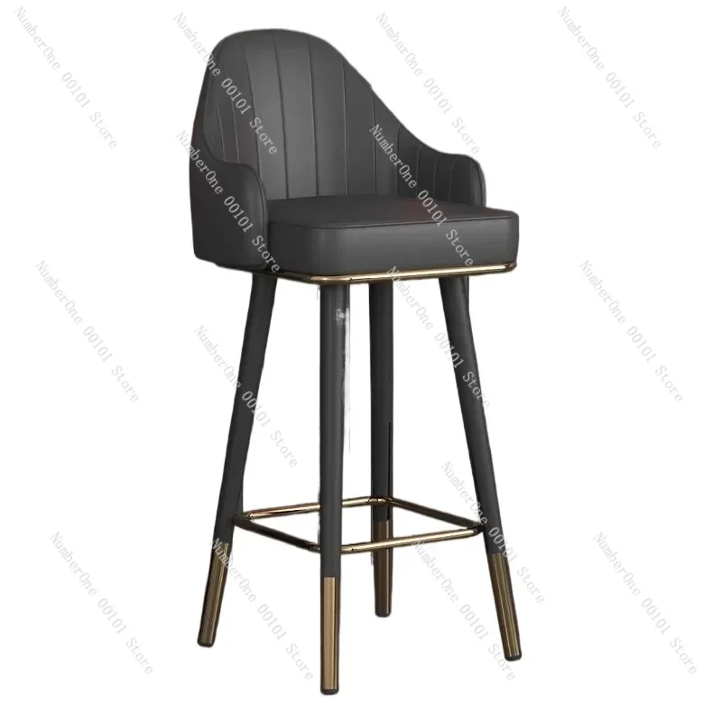 Reception Nordic Bar Stool Minimalist Backrest High Modern Kitchen Luxury Swivel Ergonomic Modern Furniture