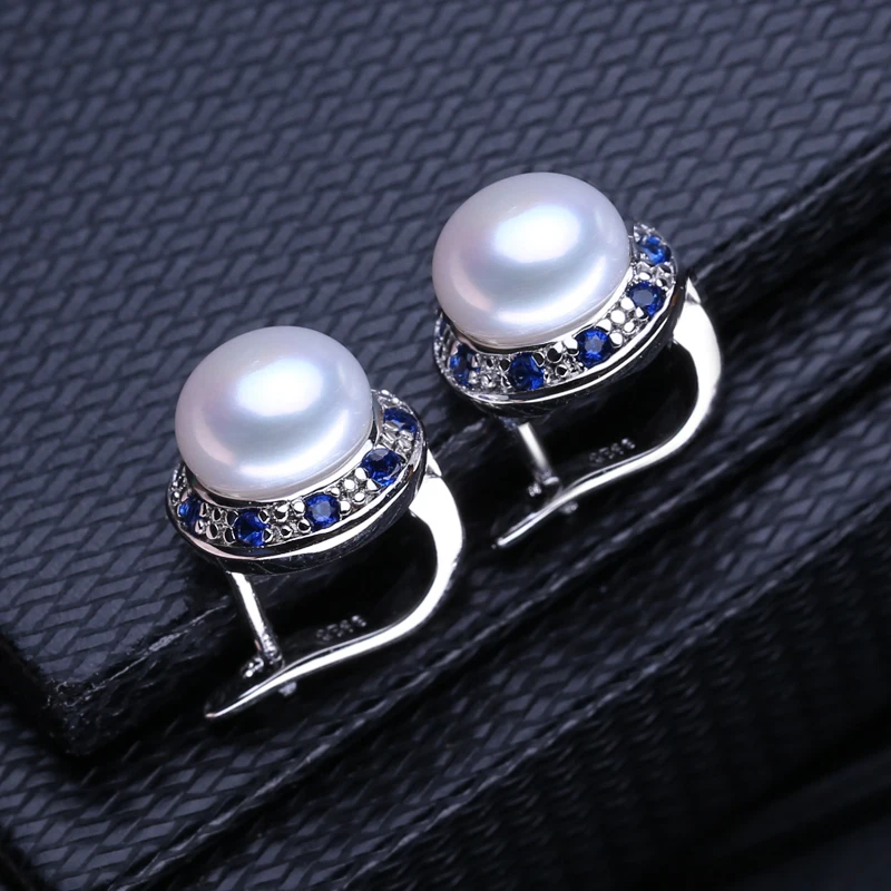 FENASY-Boucles d'oreilles en perles d'eau douce naturelles pour femmes, bijoux à la mode, style coréen classique, en argent regardé 925
