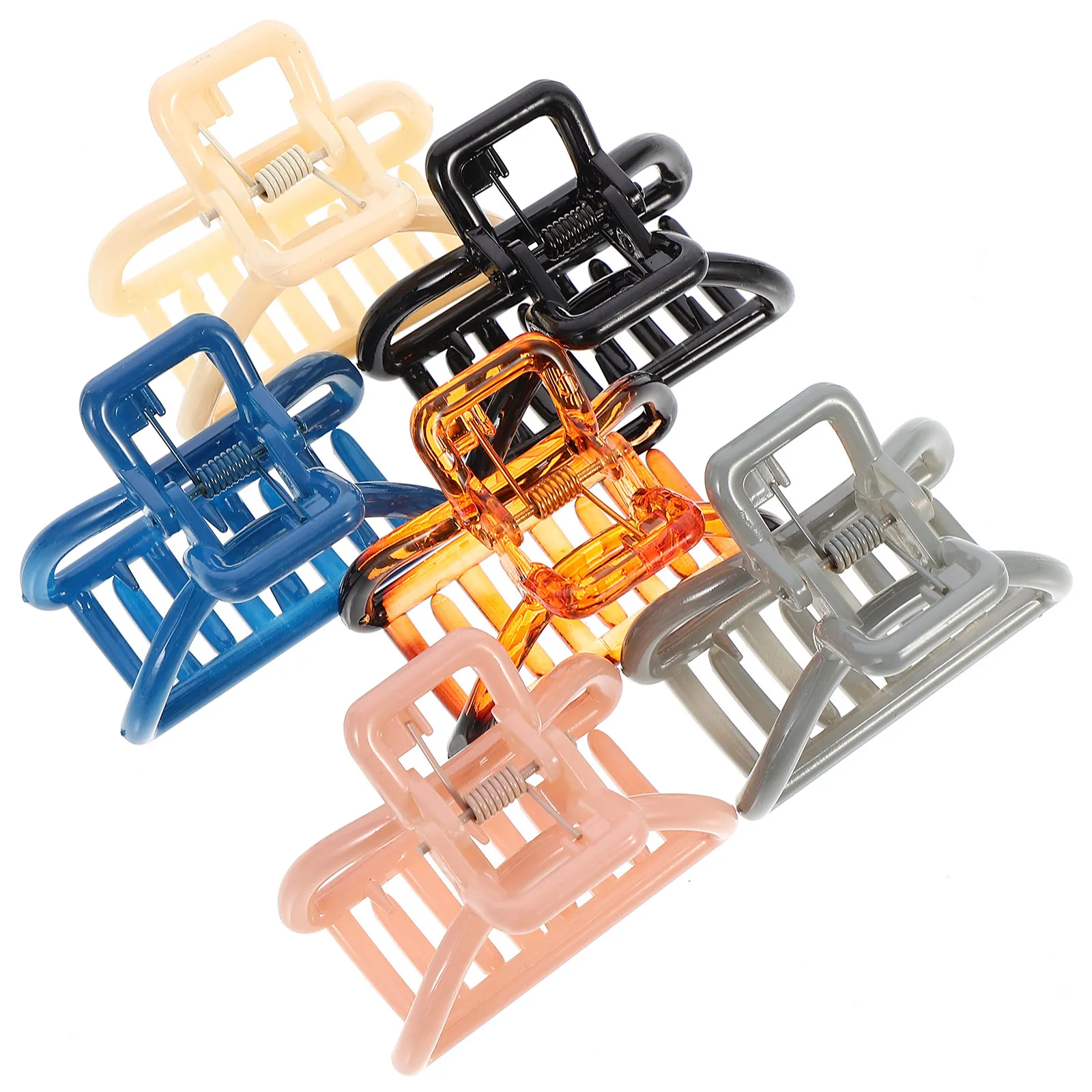 

6Pcs Women Hair Claw Clip Barrette Large Hair Jaw Clamp Ponytail Holder Fashion Accessories Strong Hold -Free Shine