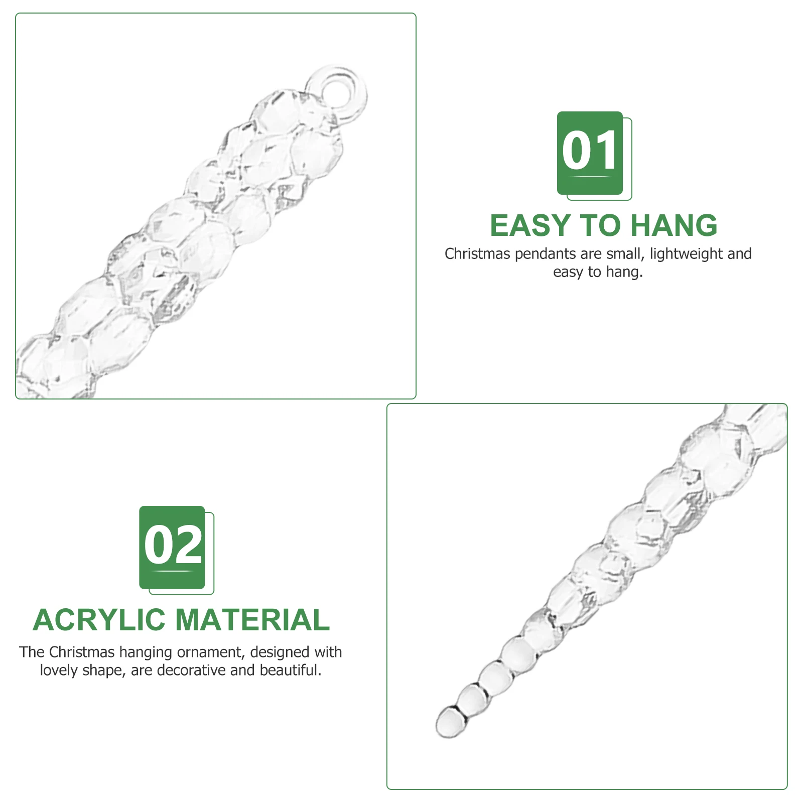 

4Pcs Christmas Ornaments Meticulous Detail Design Glistening Sparkling Xmas Tree Hanging Decors Xmas Party Decorations