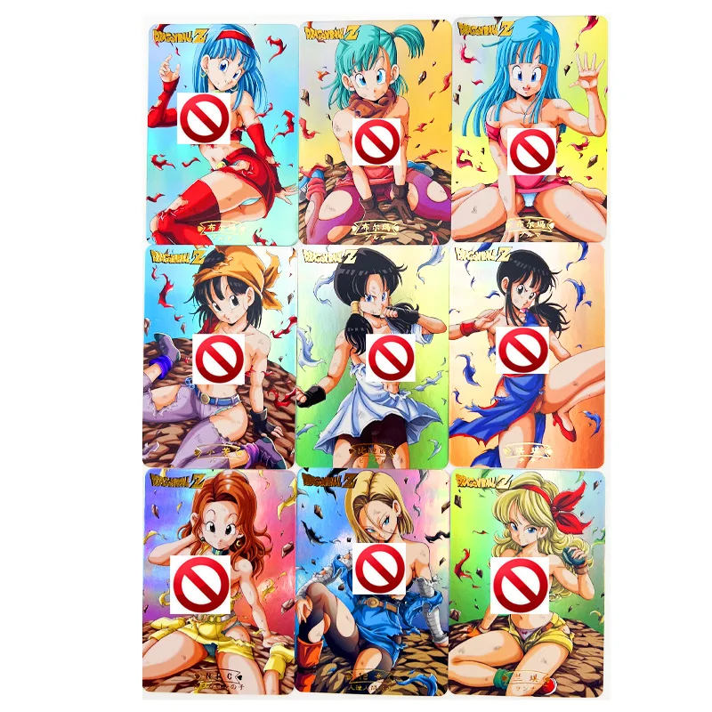 9pcs/set Dragon Ball Z Android 18  Videl Bulma ACG Sexy Nude Toys Hobbies Hobby Collectibles Game Collection Anime Cards