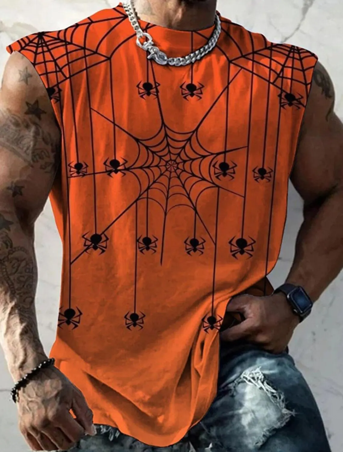 Four Seasons Y2K Outdoor Running Breathable Fitness Quick Dry Fashion Casual Skull Printed Sports Vest Men Sleeveless Shirt Fnaf