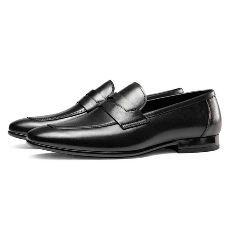 Summer New High Quality Top-layer Cowhide Business Casual Leather Shoes For Men Soft Genuine Leather Loafers Dress Shoes