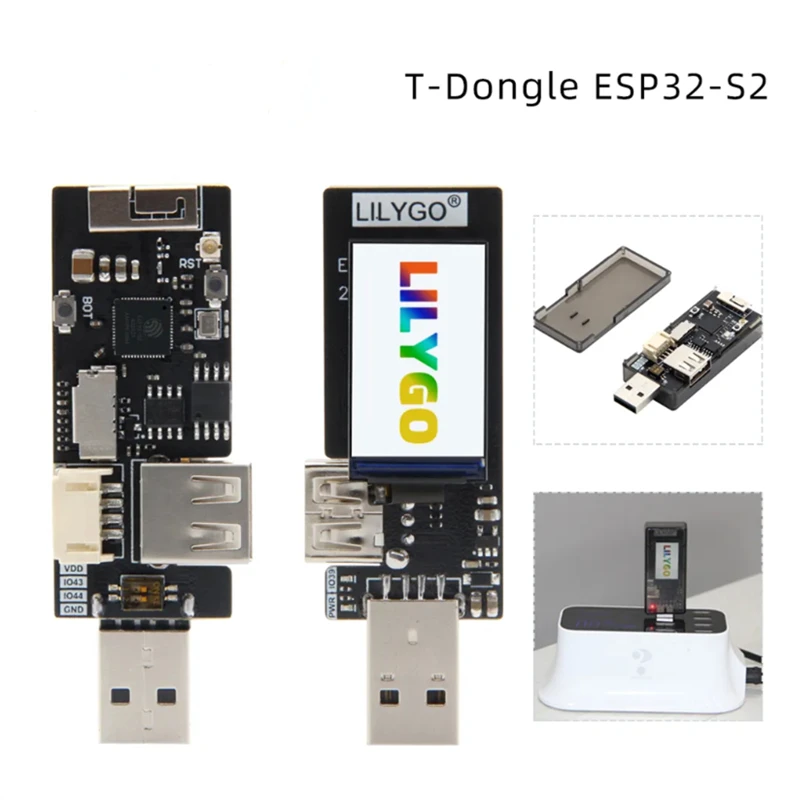 T-Dongle ESP32-S2 Development Board Wireless WIFI Module OTG Male Female Interface 1.14 inch LCD Display Support TF Card