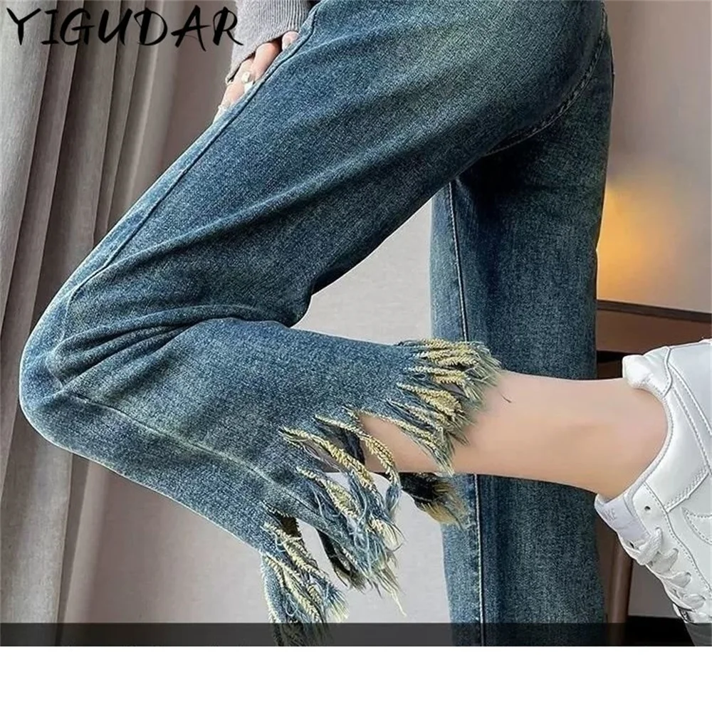 Straight Leg Jeans Woman High Waist Y2k Female Clothing Vintage Jeans Women 2023 Denim Korean Fashion Women's Pants Streetwear