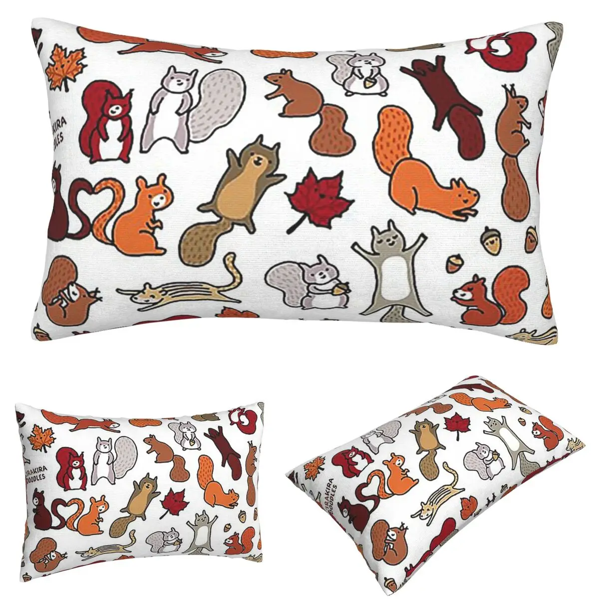 

Squirrels In Fall Doodle Rectangle Pillowcase Cushion Cover Decorative Bedroom Bed Home Comfort Throw Pillow