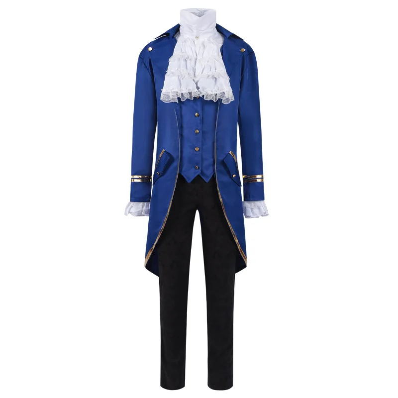 

Medieval Costume Golden Embroidered Tailcoat Costume Halloween Theatrical Performance Costume Adult Cosplay Masquerade Outfit