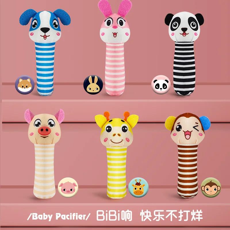 

bb stick baby toy plush hand rattle cartoon animal washable baby comfort bb stick grip stick