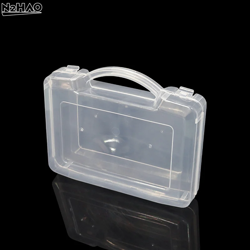 1PC Plastic Transparent Handheld Storage Box Jewelry Storage Box Small Item And Miscellaneous Storage Box