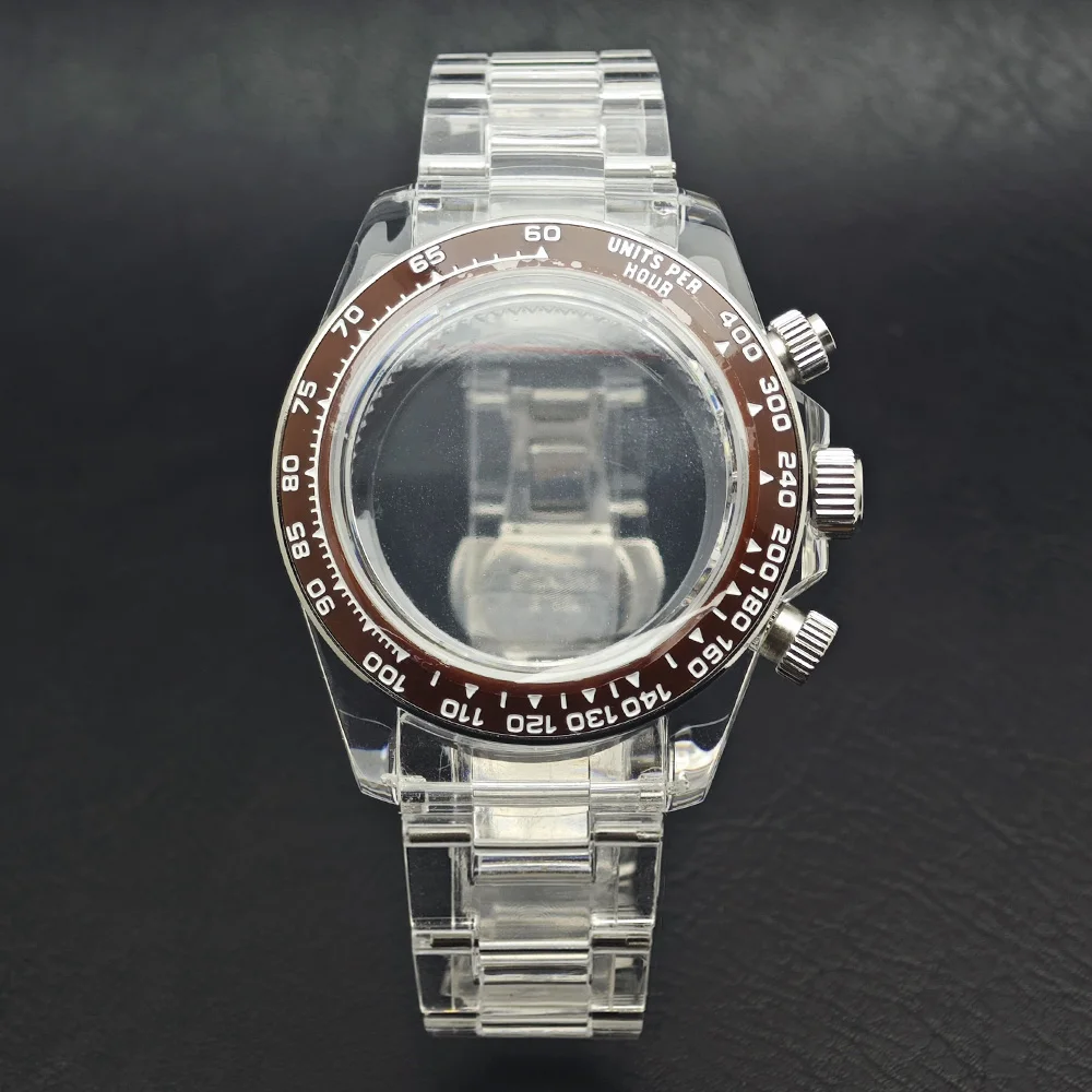 39,5mm VK63 Transparentes Herrenuhrengehäuse Passend für VK63 Uhrwerk und 20mm Armband Uhrenzubehör Uhrenteile Uhrenbox – Detail 6