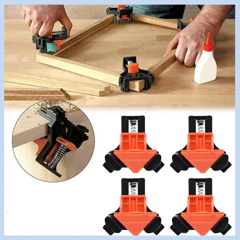 

AS63-Woodworking Right-Angle Clamp 4-Piece Set Punching Fixing Fixture Set Kit 90-Degree Quick Positioning Installation Tool Kit