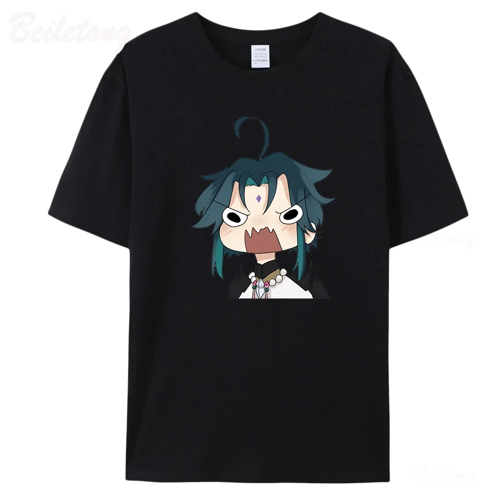 Xiao Genshin Impact T Shirt Cute Funny Prints Anime Tees 100% Cotton High Quality Short Sleeve O-Neck Cartoon Summer Tops Female