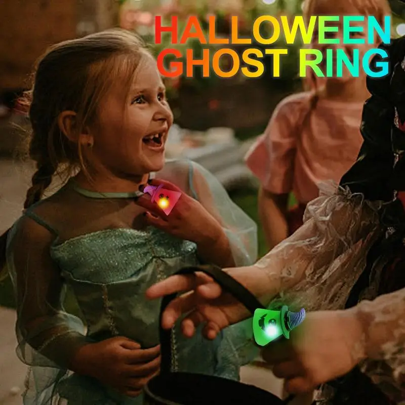 Glow Ghost Ring Cute Ghost Rings Led Flash Ghost Finger Lights Led Party Favors Rings Ghost Led Finger Rings Halloween Birthday