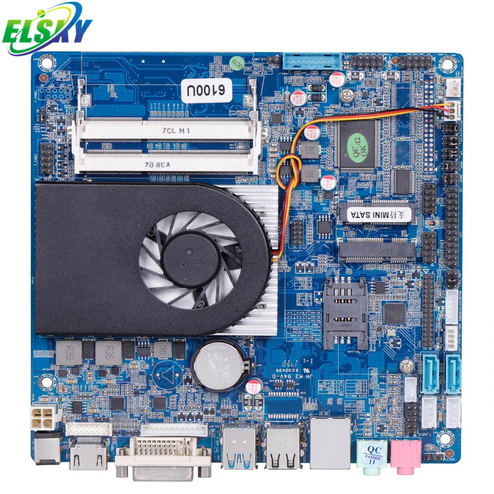 ELSKY Skylake Dual Mainboard QM9600 Cores i7 motherboard 3.1GHz DDR3 RAM MSATA SSD WIFI 3G LVDS three screens with Fa