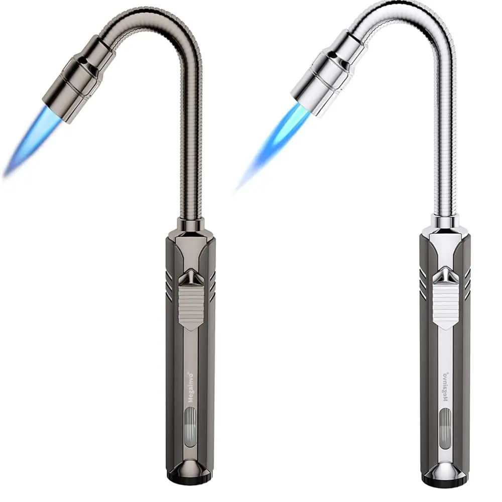 

Ailexpress Recommendation - 2 Pack Butane Lighter Torch Long Lighter Refillable Jet Lighter Windproof Lighter with Visual Fuel W