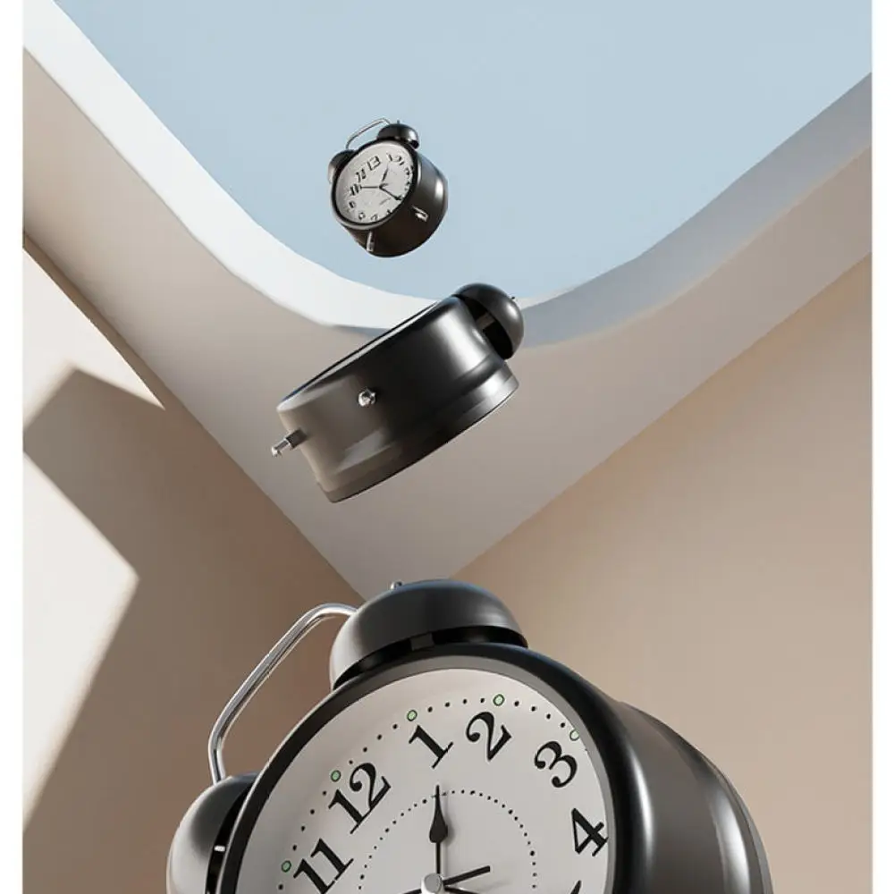 Easy Set Metal Alarm Clock For Students Desktop Timepiece Luminous Dial Silent Sweep Movement Battery Operated Kids Gift