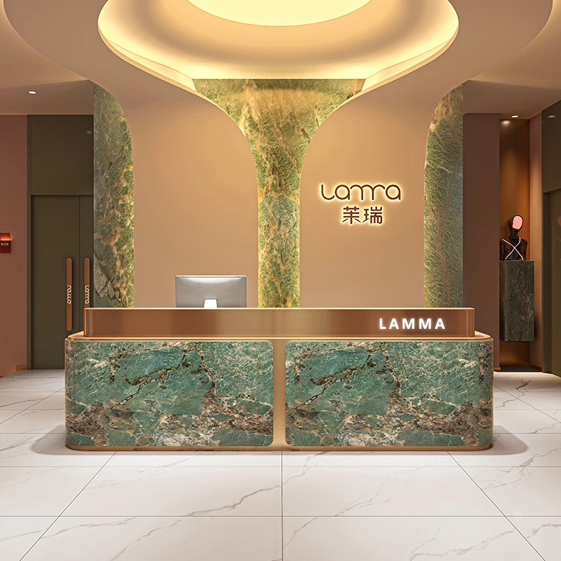 

Premium Aesthetic Reception Desks Modern Simple Elegant Trendy Reception Desks Unique Creative Mostrador Commercial Furniture