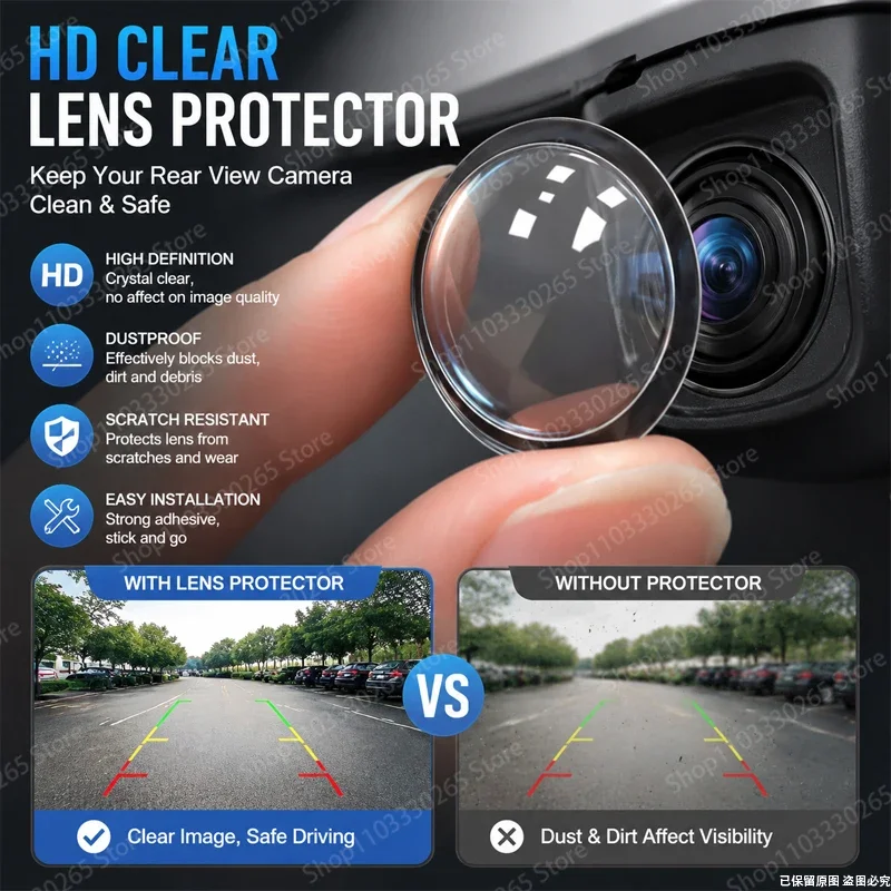 HD Clear Car Backup Camera Lens Protector Cover, Waterproof Anti-Scratch Guard for Full View & Protection